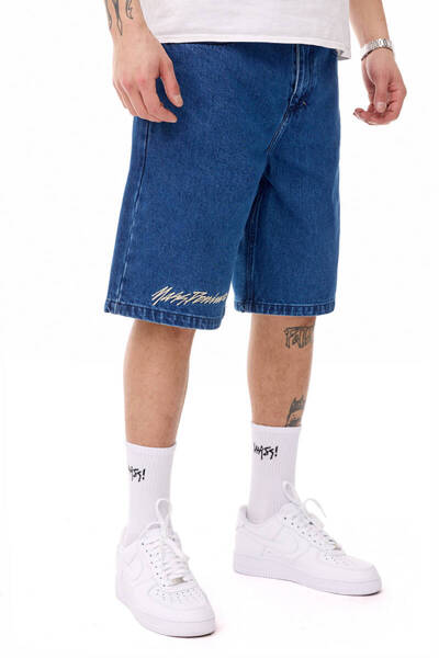 Mass DNM szorty Initials Jeans Shorts loose fit - niebieskie